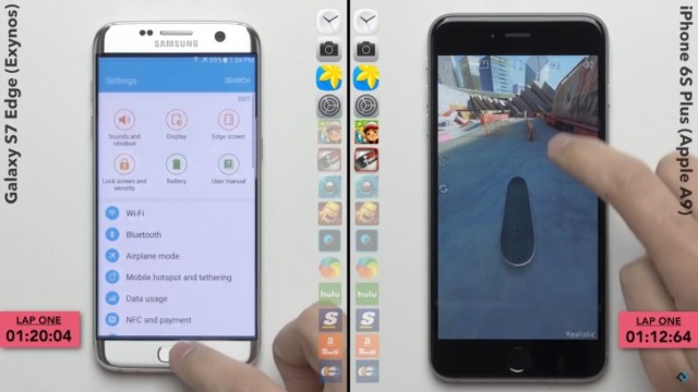 iPhone 6S vs Galaxy S7 Edge : velocità