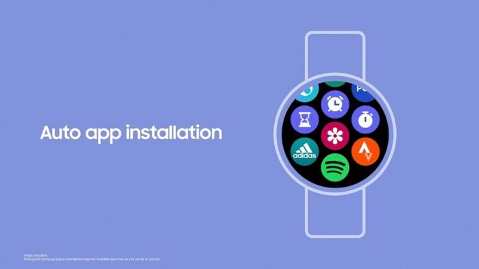 Samsung ONE UI Watch installazione applicazioni automatica