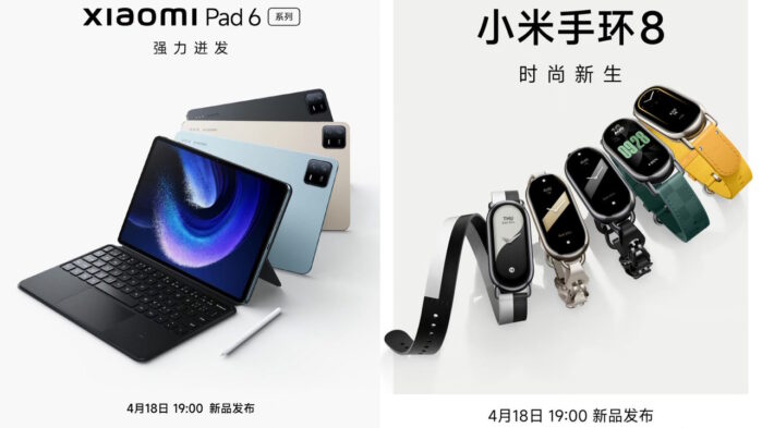 Xiaomi Pad 6 e Xiaomi Band 8