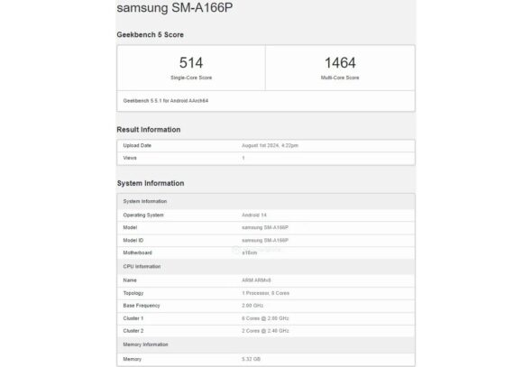 Galaxy A16 5G con Mediatek