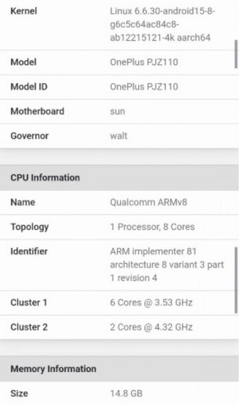 GeekBench OnePlus 13 bis